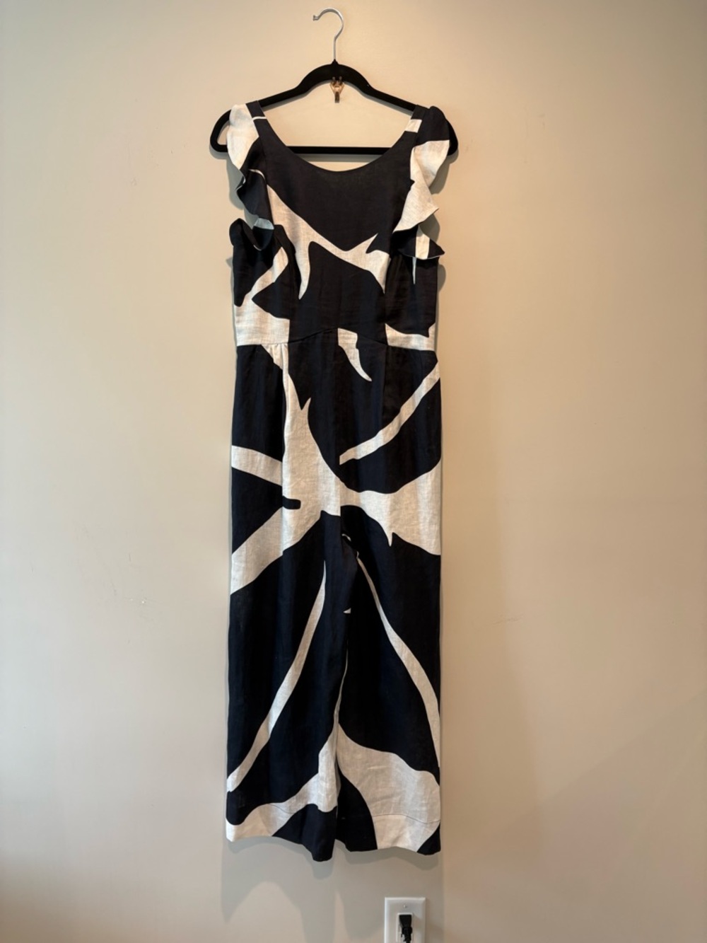 THE ODELLS Ruffle Trim 100% Linen Jumpsuit - Picture 2 of 7